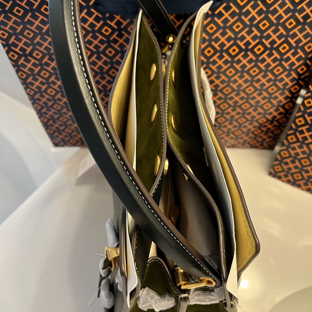 Tory Burch Lee Radziwill Pebbled Grain Double Handbag (Satchel) - Picture 6 of 15